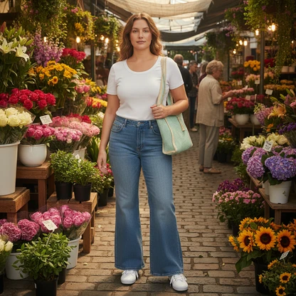 Effortless Summer Flare Outfit with Sneakers and Tote
