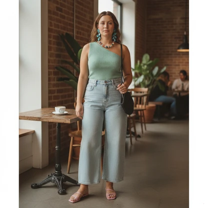 Effortless Boho Chic Outfit with Barrel Leg Jeans