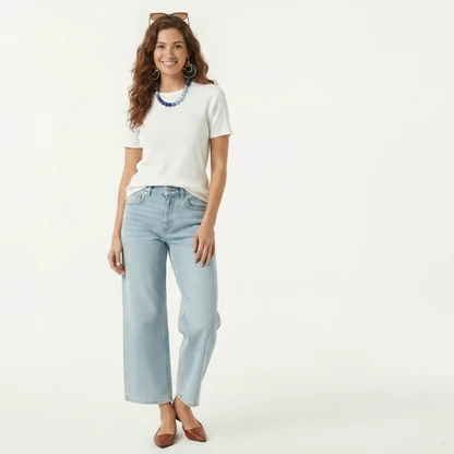 Retro Square Glasses and Flats Outfit for Everyday Chic
