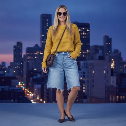 Effortless Summer Style: Baggy Denim Shorts Outfit