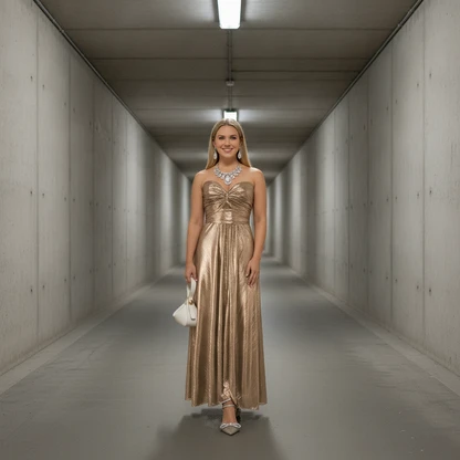 Festive Glamour Outfit with Jewelry, Heels & Dress