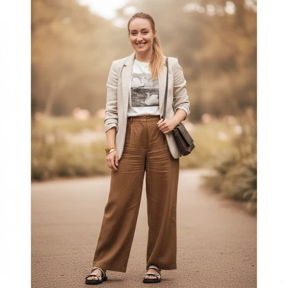 Effortless Summer Linen Outfit with Brynn Sandals