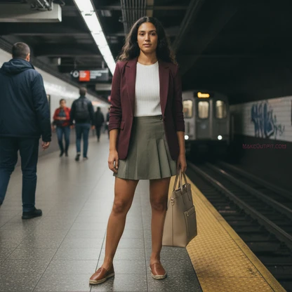 Effortless City Style with Tommy Hilfiger Pleated Midi Skirt Outfit