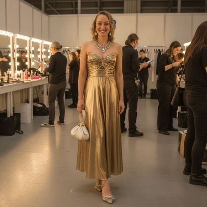 Festive Glamour Outfit: Jewelry, Heels, Dress & Bag