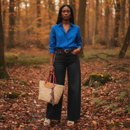 Klein Blue & Vintage Denim Casual Chic Outfit