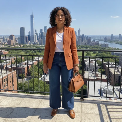 Polished Rust Tailored Outfit with Loafers & Watch
