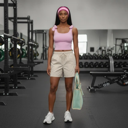 Athleisure Comfort Set: Lightblaze Shoes & Raffia Tote