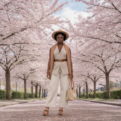 Boho Chic Retro Outfit with Accessories for Women