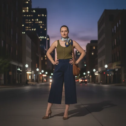 Sophisticated Silk Scarf & Linen Shorts Outfit for Effortless Chic