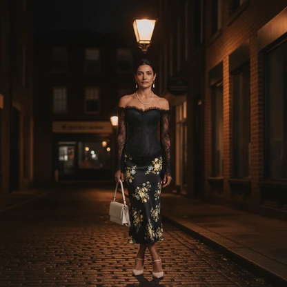 Floral Midi Skirt & Tommy Hilfiger Crossbody Bag Outfit