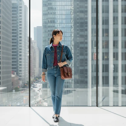 Effortless Italian Denim & Leather Crossbody Outfit