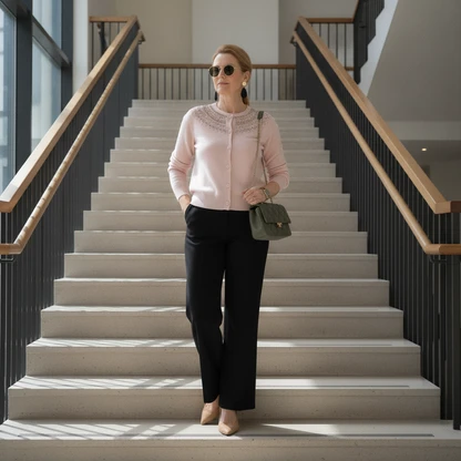 Polished Power Outfit: Wide-Leg Ponte Pants & Italian Leather Pumps