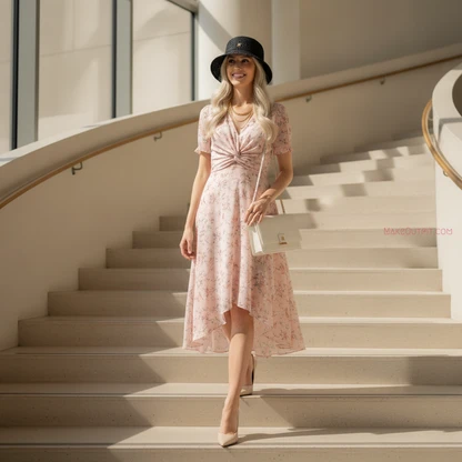 Monogram Summer Chic Outfit with Raffia Hat & Crossbody