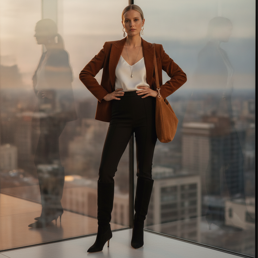 Outfit - OLIVIA WOOL BOOTCUT PANT, Livvy Corduroy Dickey Jacket + 5 more