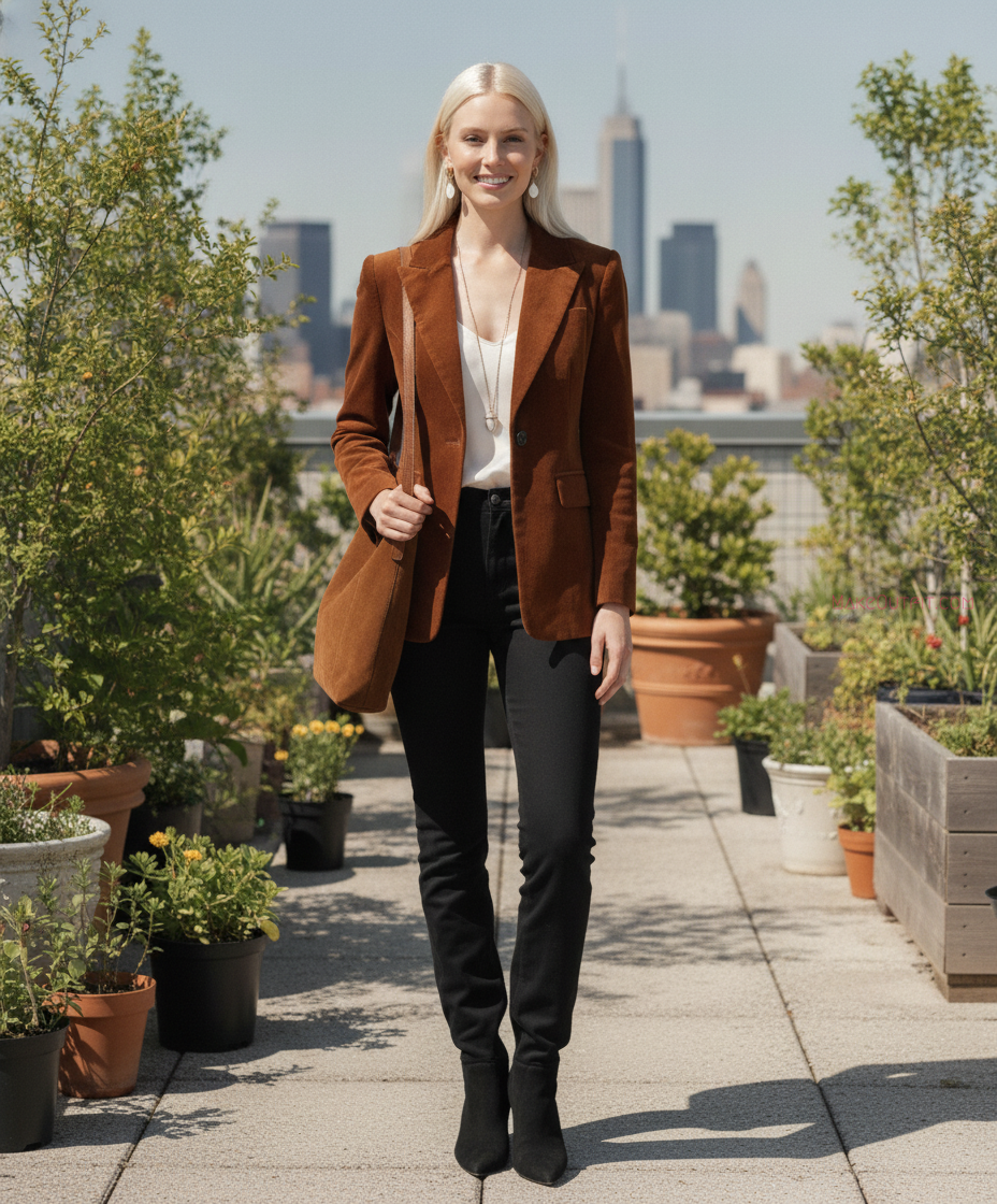 Outfit - OLIVIA WOOL BOOTCUT PANT, Livvy Corduroy Dickey Jacket + 5 more