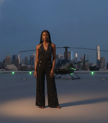 Retro Sequin Jumpsuit Outfit with Crystal Drop Earrings