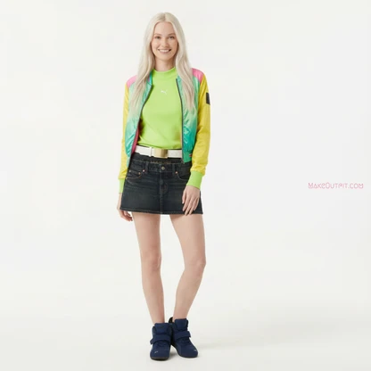 Sporty Chic Bomber Jacket & Yoga Shorts Outfit for Women