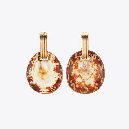 Runway Shell Drop Earrings in yellow size OS
