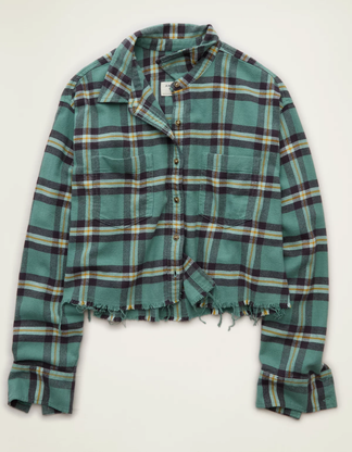 AE Cropped Button-Up Shirt 1