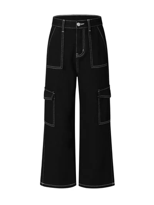 Stitched Cargo Jeans 2