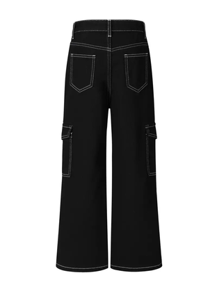 Stitched Cargo Jeans 1