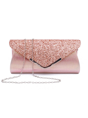 Retro Sequined Leather Evening Clutch