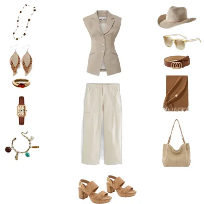 Modern Sleek Boho Chic Outfit with Retro Accessories