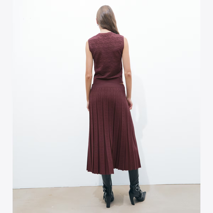 T Monogram Jacquard Skirt in red size S