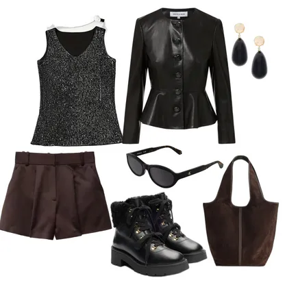 Chic Monochromatic Outfit: Sequin & Leather Style Guide