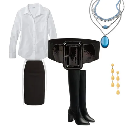 Polished Office Chic: Wrinkle-Free Oxford & Pencil Skirt Outfit