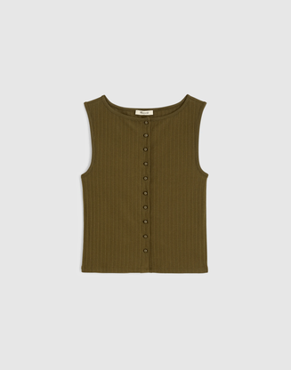 Ribbed Crewneck Shell Top