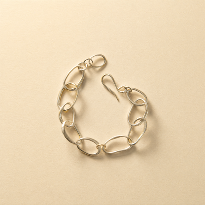 Wavy Link Bracelet  Sterling Silver and 10k Gold Bracelet  FRANKIE AND EUGENE