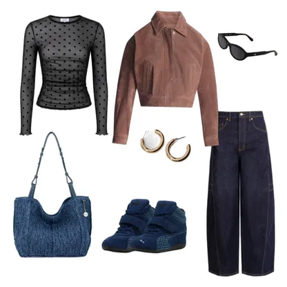 School Fall Outfit: Edgy Layers & Retro Sneakers