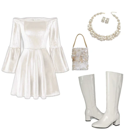 White Monochrome Outfit: Retro Glam Style Guide for Women
