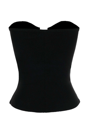 Black 1980s Punk Studded Corset Top