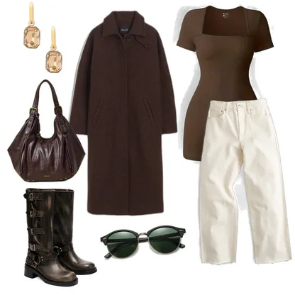 Fall Transition Outfit: Wide-Leg Jeans & Wool Coat Style
