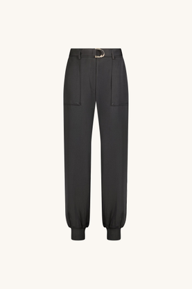 Adrienne Satin Cargo Pant - Black