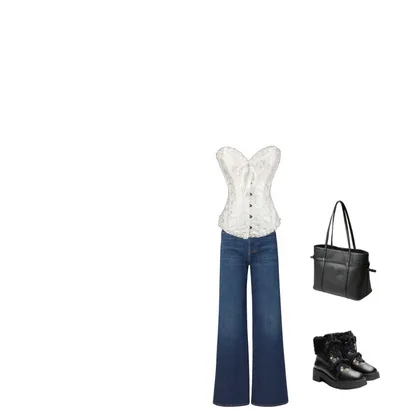 Elevated Casual Chic Outfit: Wide-Leg Jeans & Shearling Booties