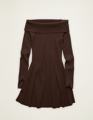 AE Off-the-Shoulder Sweater Mini Dress