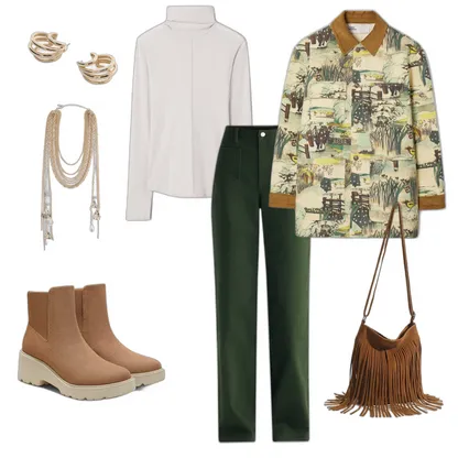 Effortless Autumn Layers: Watercolor Barn Jacket & Platform Boots