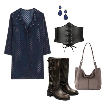 Sophisticated Dress Outfit: Corset Belt & Mini Dress Style