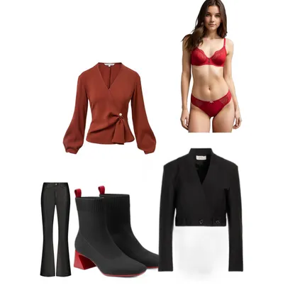 Elevated Casual Romance: Cropped Blazer & Drew Blouse Outfit