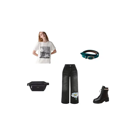 Boho Floral Capri Jeans & Black Boots Outfit for Fall