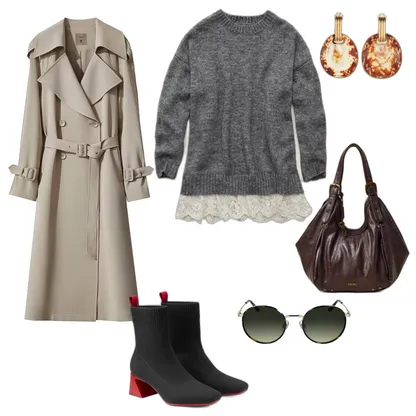 Everyday Inspired Outfit: Printed Trench Coat & Slouchy Tote Style
