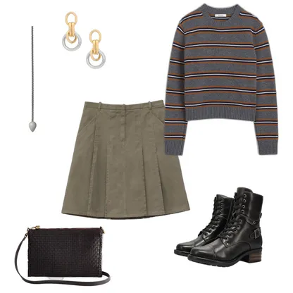 Fall Girly Outfit: Cozy Chic A-Line Skirt & Sweater Look