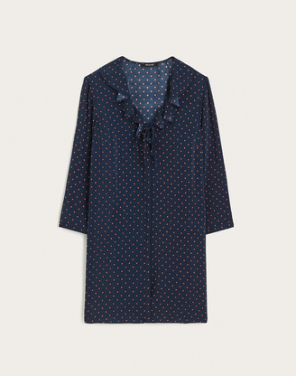 Ruffled V-Neck Long-Sleeve Mini Dress 2