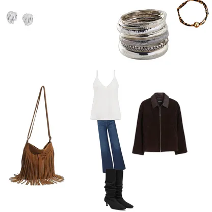 Downtown Edge: Wide-Leg Jeans & Leopard Pendant Outfit