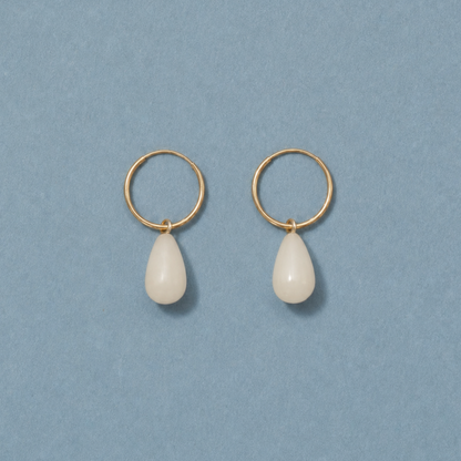 Mini White Quartzite Teardrop Earrings  FRANKIE AND EUGENE