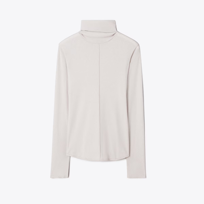 Fine Rib Turtleneck in gray size M