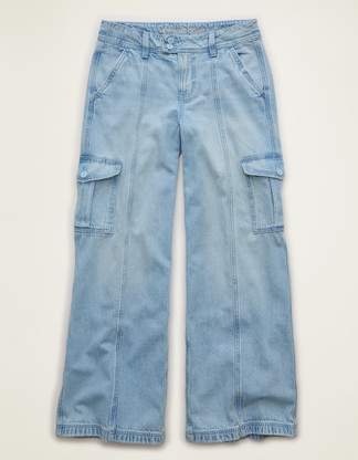 AE Low-Rise Cargo Baggy Ultra-Wide Leg Jean